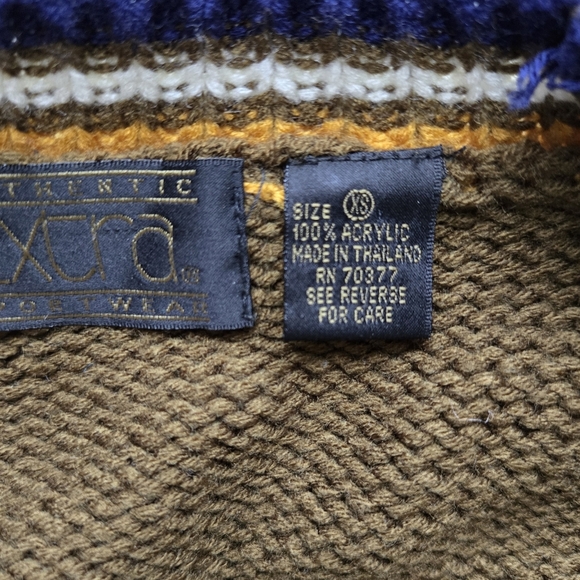 Women’s Olive Green Chunky Knit Striped Sweatshirt- Size XS - Picture 13 of 13